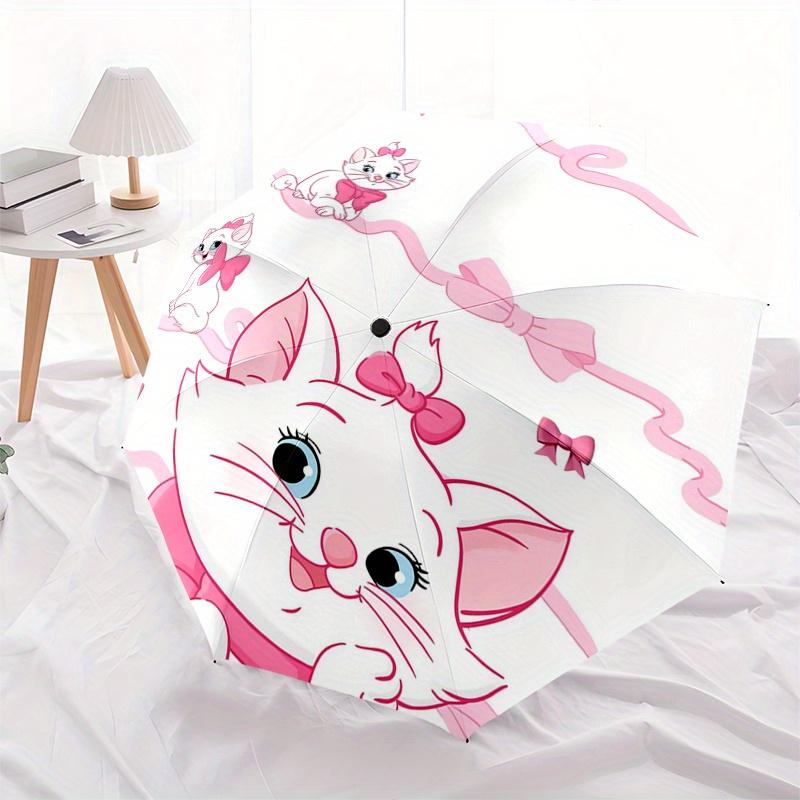 Disney Marie Cat Themed automatic opening and closing folding umbrella, portable durable, 8 rib umbrella frame, very suitable for business