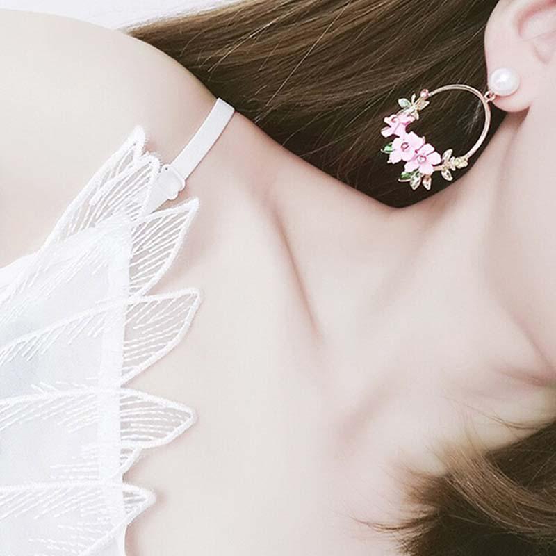 

Женские серьги-подвески с подвесками в виде цветка, ювелирные изделия, гвоздики для ушей, свадебные украшения, подарок