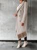Women's Spring 2025 Versatile Woolen Double-Breasted Long Sleeve Coat with Welt Pockets