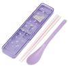 Chopsticks and Spoon Set, Perfect for Lunch Boxes, Adult Size, Antibacterial, Combo Set, 18cm, Quiet, Made In Japan, Disney Tangled Flower Desi