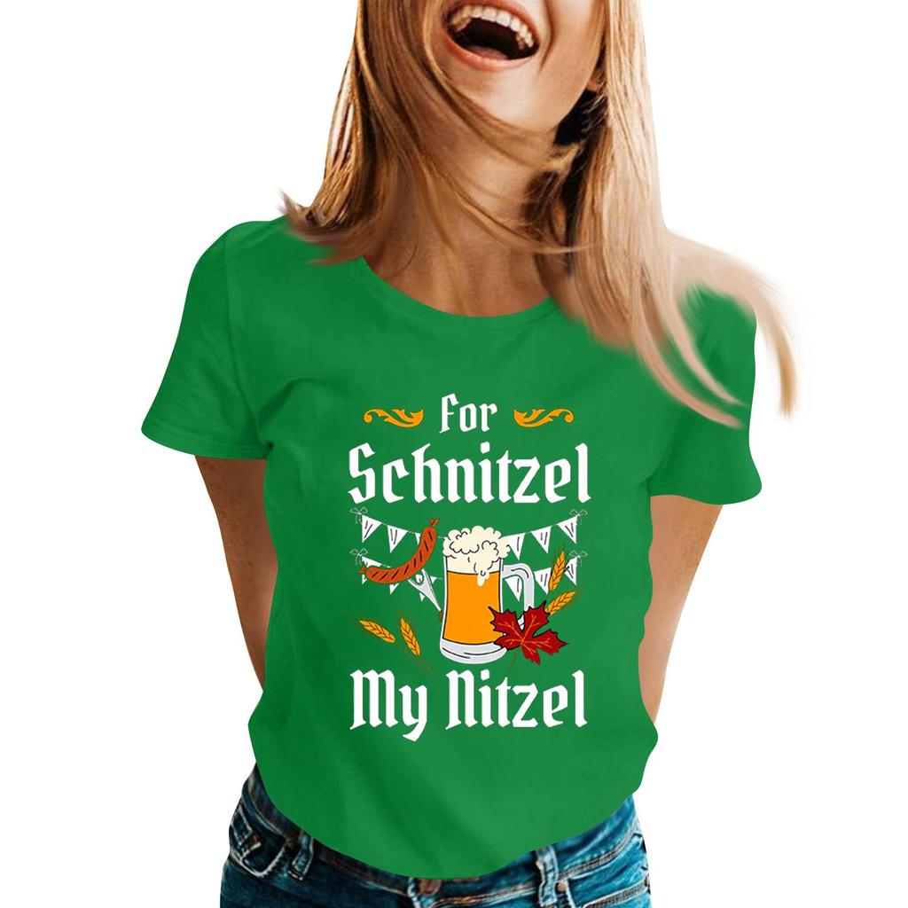 Oktoberfest Letter Print T-Shirt for Men Women, Casual Short Sleeve Tee