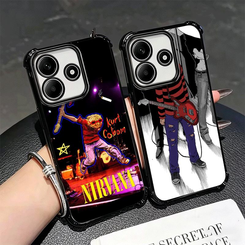 Retro Singer Kurt Cobain Soft Phone Case For Xiaomi Redmi Note 14 15 Pro Plus 13 12 11S 11T 5G 10 9S 9 Plating Anti-Fall Fundas