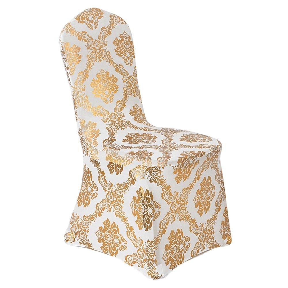 Removable Decorative Slipcovers Bronzing Gold Elastic Chair Cover Decor Chair Covers  Wedding