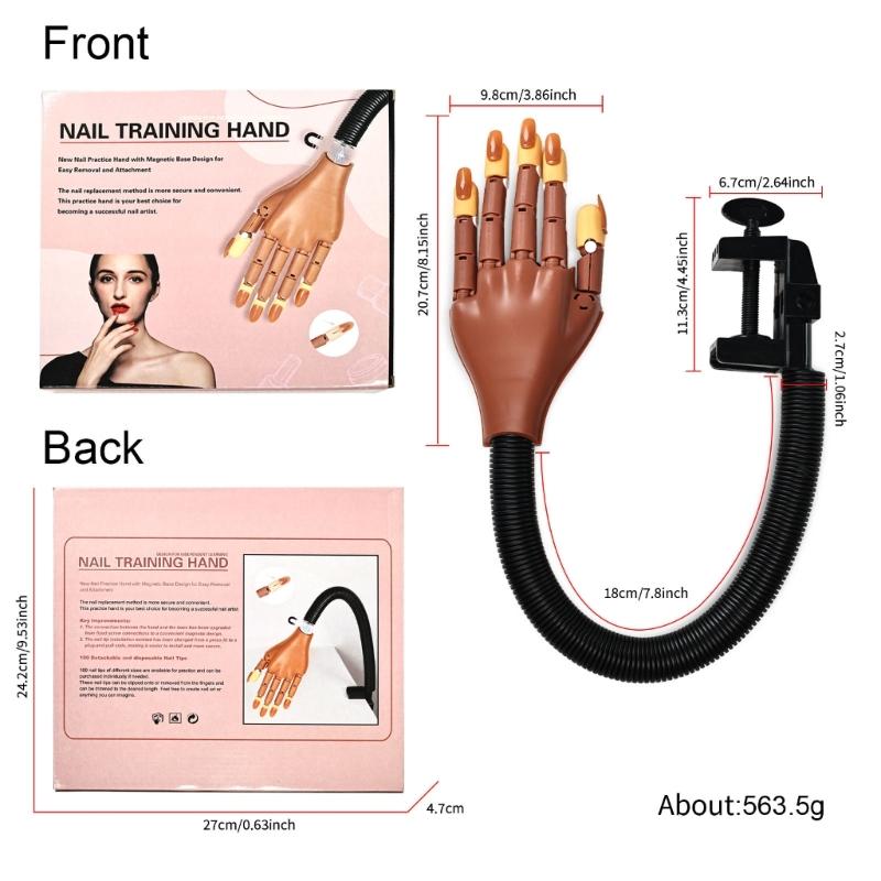 Detachable Nail Training Hand Model Magnetic Base Realistic Manicure Practice Tool Compact ABS