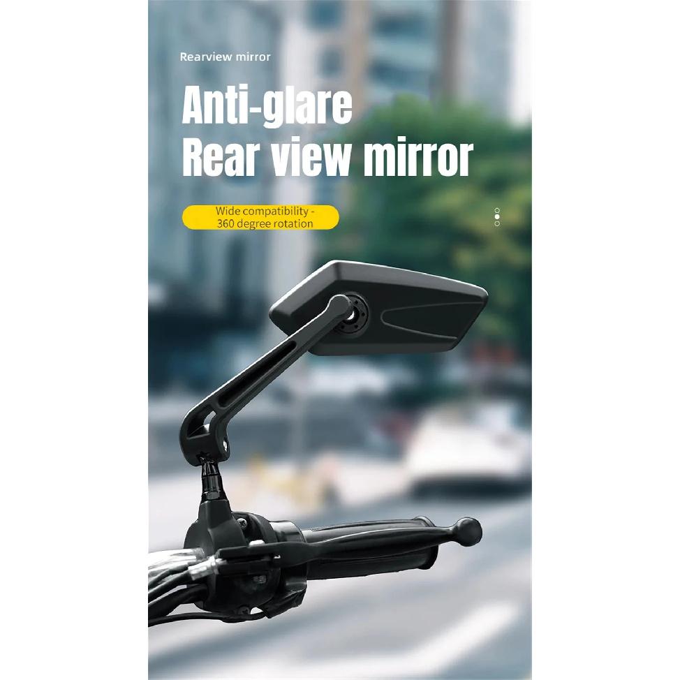 1 Pair Bicycle Rear View Mirror Bike Cycling Clear Wide Range Back Sight Rearview Reflector Rotate 360 ° Adjustable Handlebar