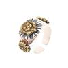 Vintage Lion Head Ring Men Women Adjustable Sterling Statement Retro Animal Jewelry