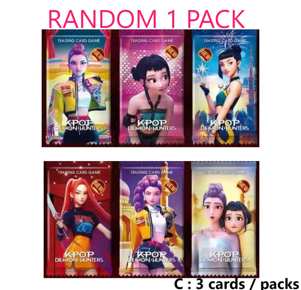 5 Pcs/Pack K-POP Demon Hunters Anime Cards English Version Kids' Collectible Cards Anime Cartoon Peripheral Fan Collection Cards