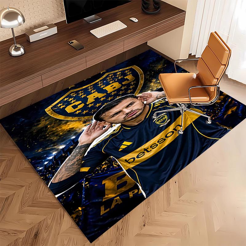 1pc Club Atlético Boca Juniors Print Area Rug - Soft, Washable Non-Slip Indoor Mat, Living Room, Home Office Decorative Rug,Office Decorative