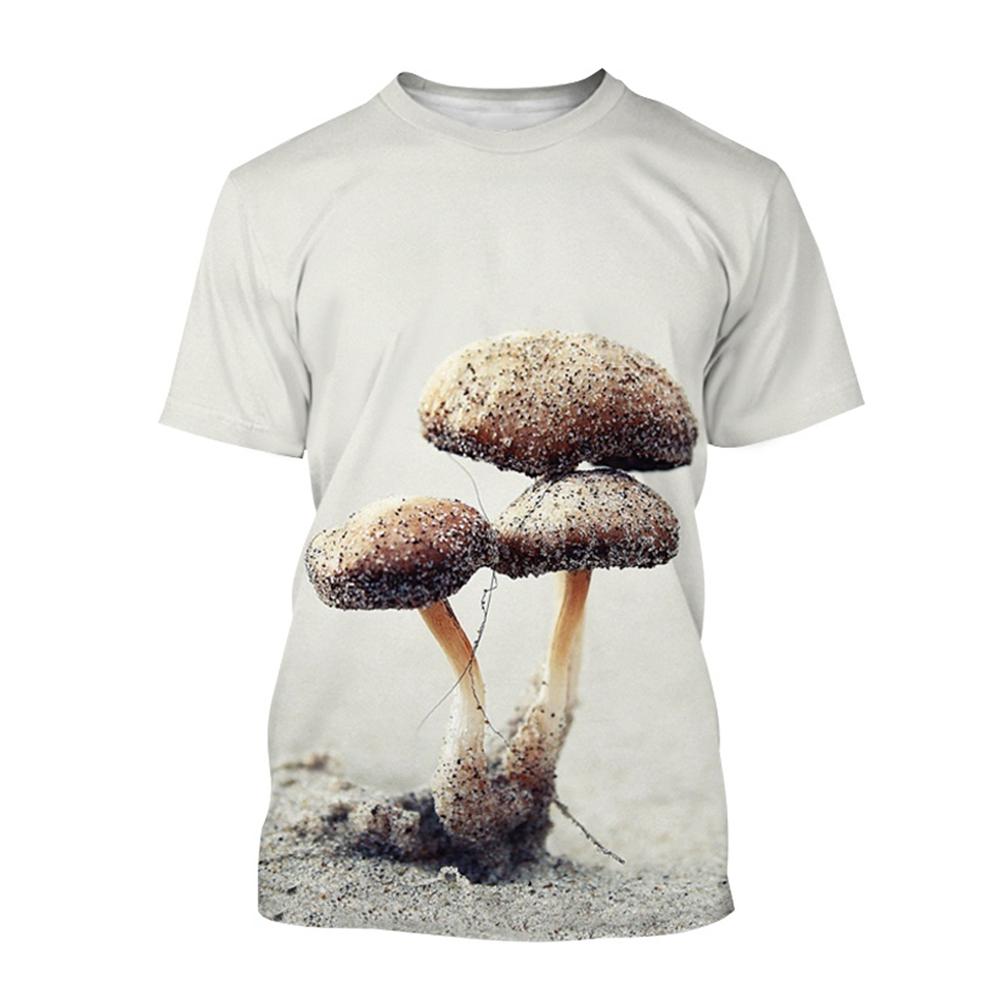 Lato Kreatywna Moda Grzyb Zabawny Nadruk 3D T-shirt Fajny i Uroczy Męski i Damski Casualowy Krótki Rękaw Top