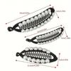 Fashion Pearl Rhinestone Banana Hair Clip Bling Decor Hair Barrettes for Girls Birthday Gift Daily Outing Hair Accessories