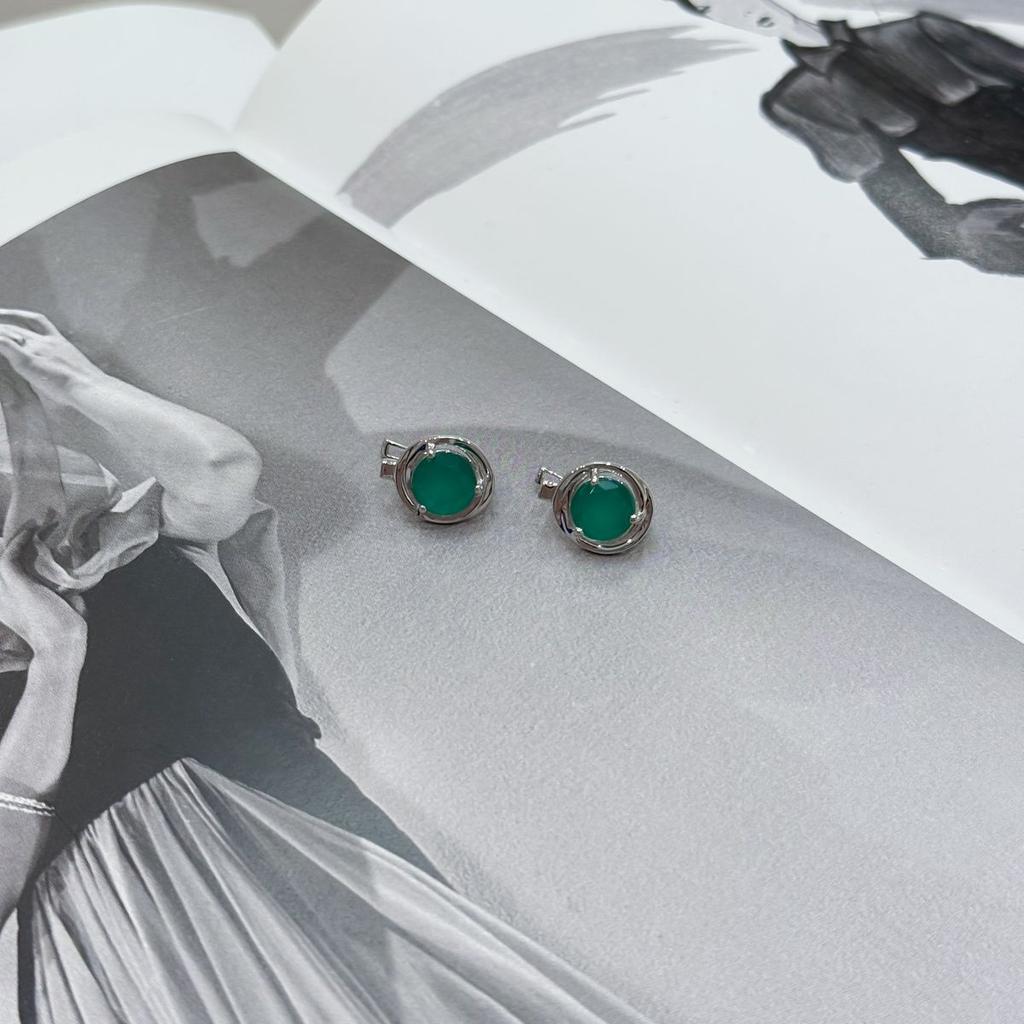 Silberne Ohrringe mit natürlichem Achat 3,575 ct (2171126)