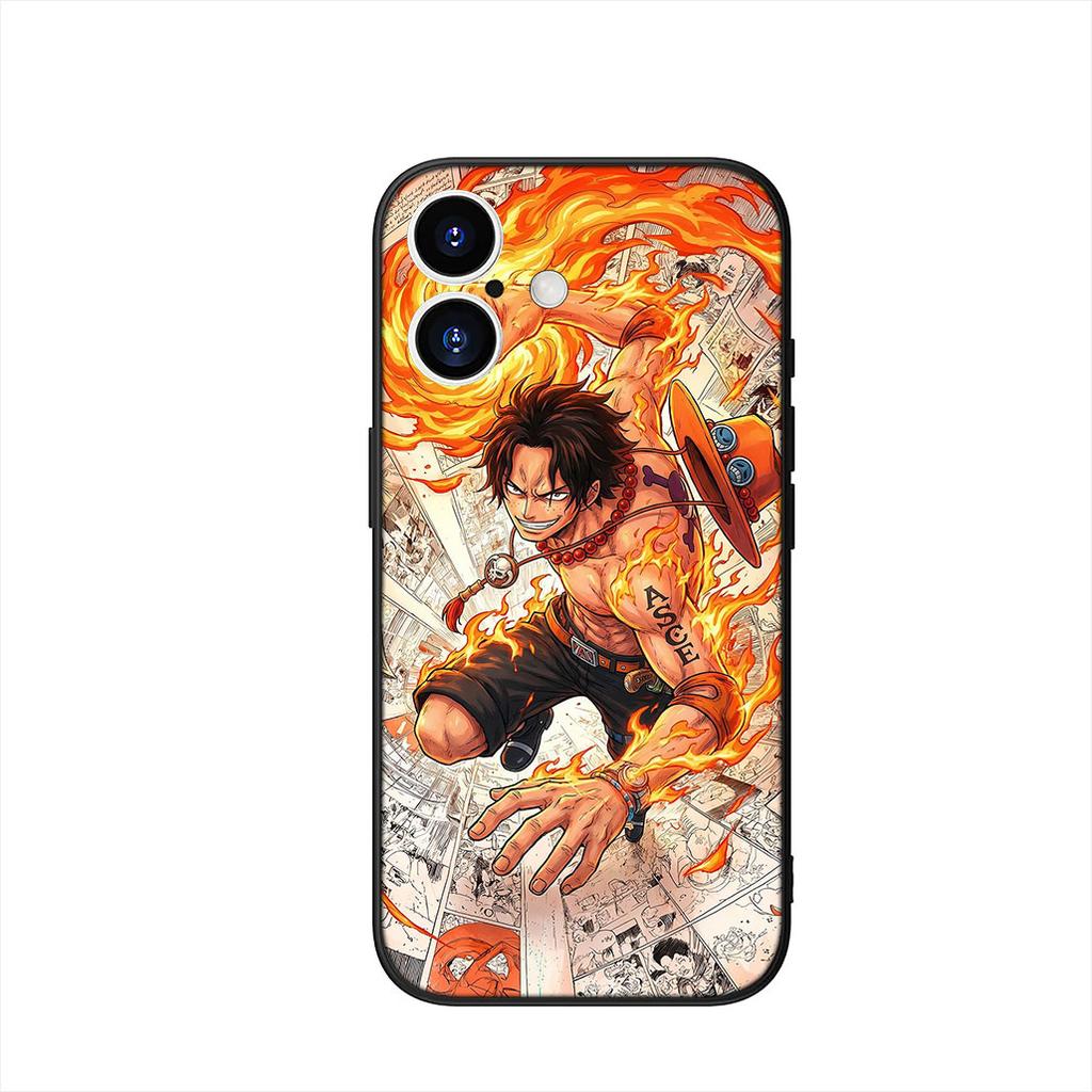 One Ace Pieces Luffy Zoro Phone Cover Case for Apple iPhone 16 15 14 Plus 13 12 Mini 17 Pro Max + 16E Air 16+ ProMax Casing