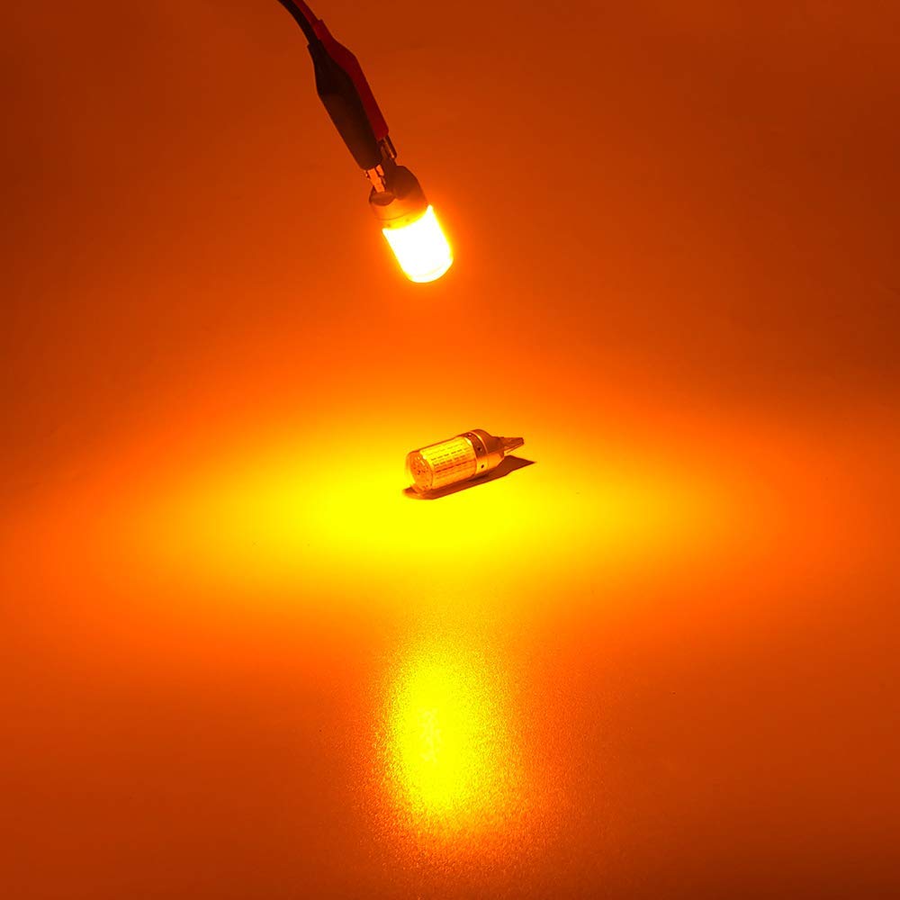Catland T20 LED Turn Signal, Amber, Orange, Canceller, Built-in Resistor, 7440 W21W, WY21W, Single