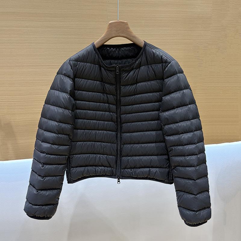 Autumn and winter new down light and thin short down jacket women's light and warm loose and thin round neck jacket