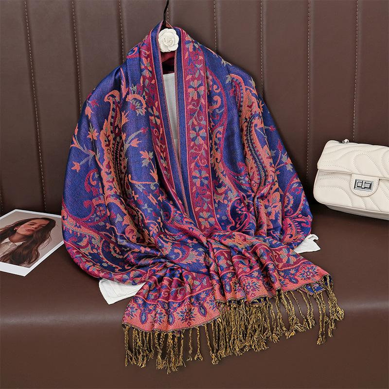 Luxury Brand Autumn Cashmere Shawl Ladies Wrap Warm Winter Scarf Design Printed Women'S Jacquard Scarf