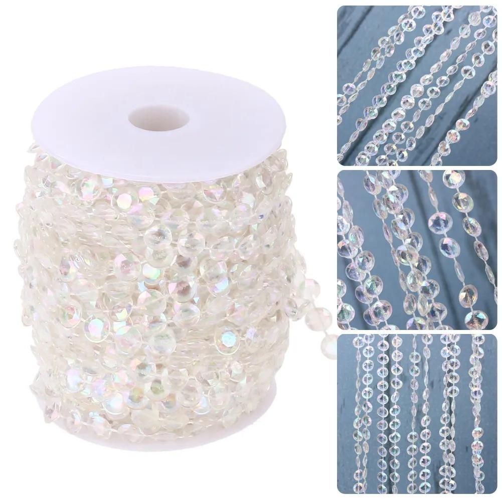 5-30M Crystal Beads Roll Acrylic Beads Roll Crystal Garland Beads Curtain Wedding Decoration DIY Party Decoration Home Ornaments