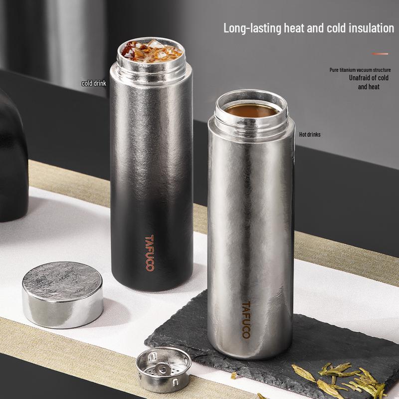 TAFUCO Pure Titanium Vacuum Insulated Bottle with Tea Infuser