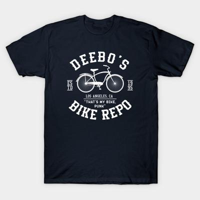 Men Black Print T-shirt Deebo'S Bike Repo - Friday Movie No-Cut Transfer Paper Print Cotton Tshirt
