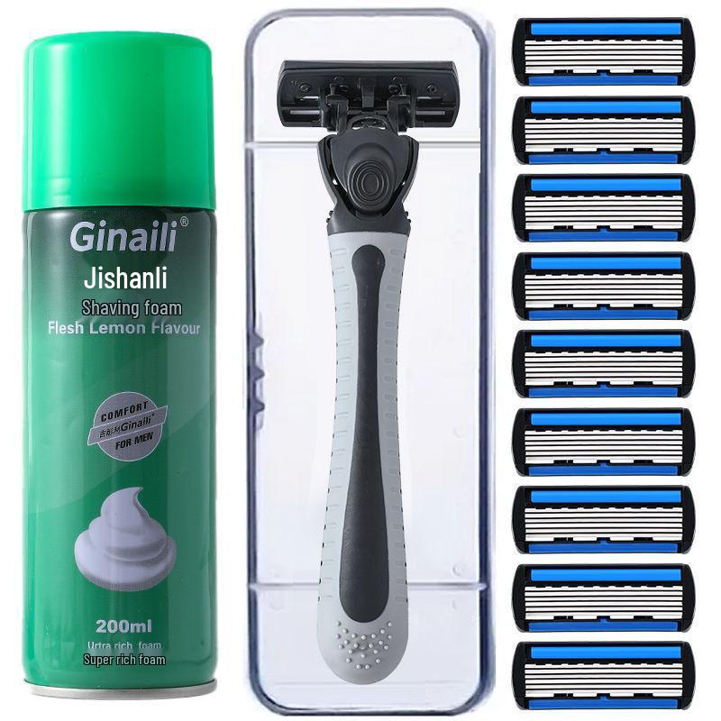 Six-Layer Razor Stainless Steel Shaver for Men with Multi-Layer Shaving Head