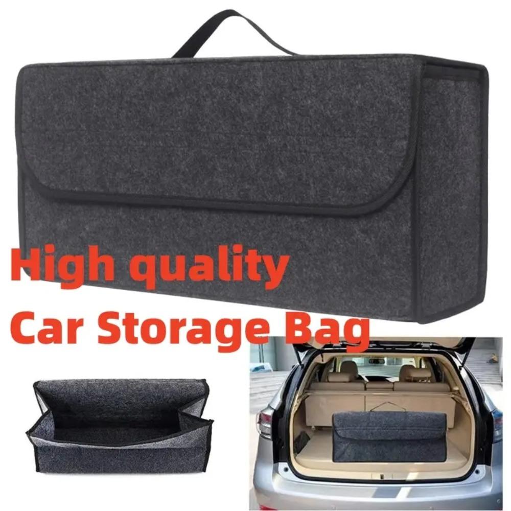 Large Anti-Slip Car Boot Storage Organizer - Soft Felt Trunk Organizer Box with Compartments for Auto Accessories