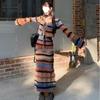 Women's Sweet & Spicy Retro Color Block Knit Set: Cardigan & Slim Fit Camisole Dress for Spring/Autumn