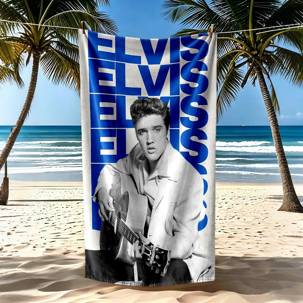 Elvis Beach Towel Soft Durable Quickdry Comfortable Lightweight Suitable For Swimming Gym Camping Yoga Vacation