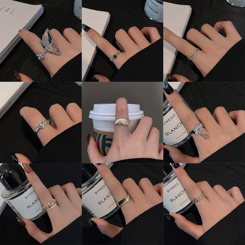 European and American Ins Style Open Ring Women's High-end Pearl Index Finger Ring Niche Design Hand Jewelry Wholesale