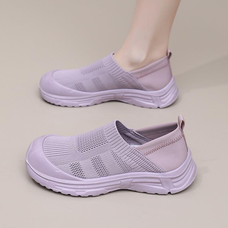 Shoes Women's 2025 Spring New Casual Single Shoes Lazy People Pedal Round Toe Heightened, Breathable, Non-slip and Wear-resistant Women's Shoes