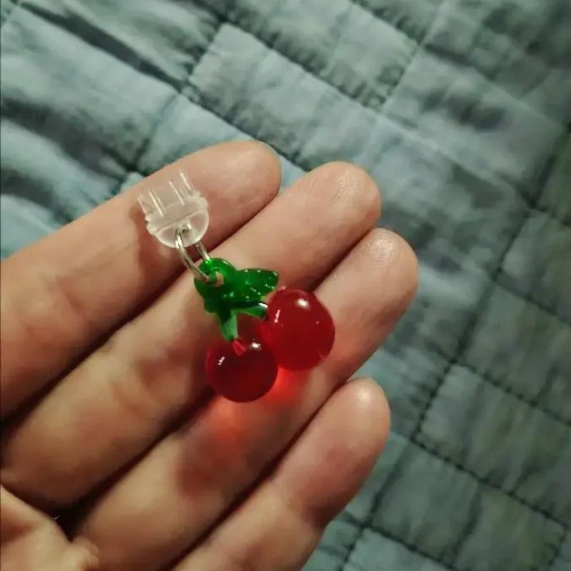 1pcs Red Cherry Phone Dust Plug Accessories Decoration Hanging Pendant for IPhone Samsung Xiaomi Type-C Charging Port2