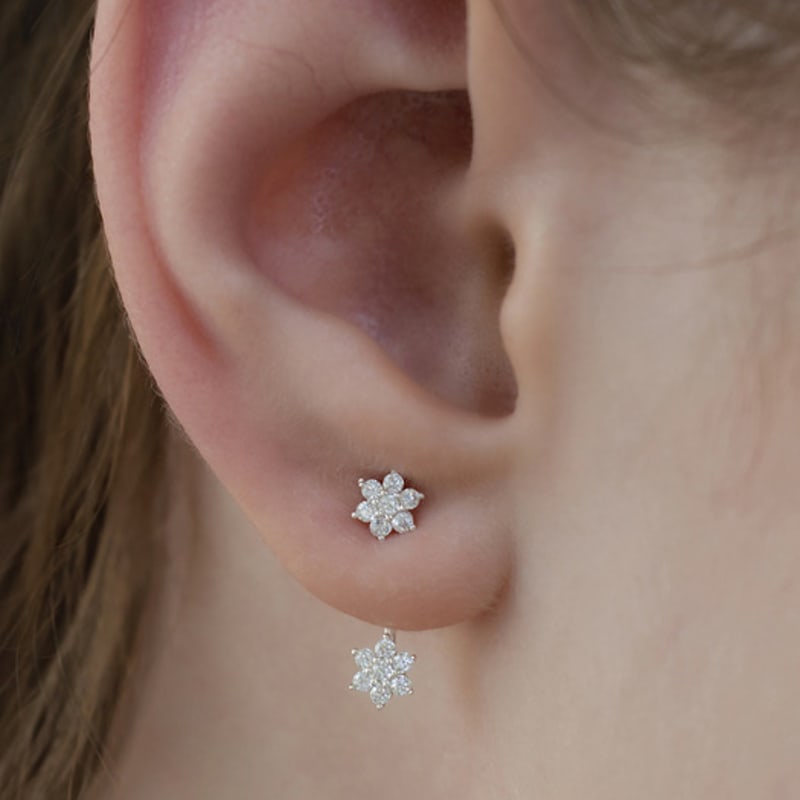 TATIANA (925 Silver) Bloomet Ear Jacket Earrings Set EC3199