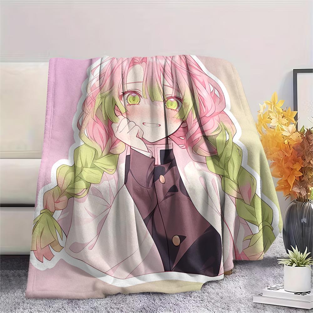 1PC Demon Slayer Print Flannel Blanket, High Quality All Seasons, Home Decor, Warmth and Comfort, Perfect for Christmas Gifts