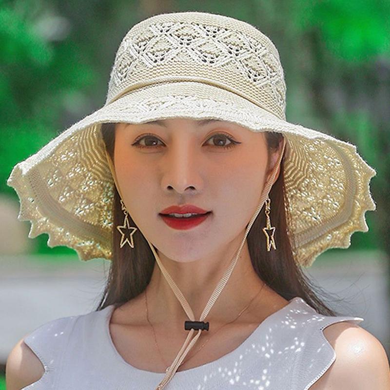 Spring Summer Foldable Sunshade Hat Lady Girls Fisherman Hat Buckets Hat Sunscreen Cap Outdoor Beach Adjustable Cap Women Hat