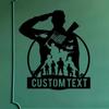 Custom Soldier Silhouette Metal Wall Art Sign, Personalized Military Gift for Army Police, USA Retro Tin Sign