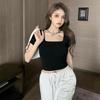 Women's Summer Slim Fit Square Neck Crop Top