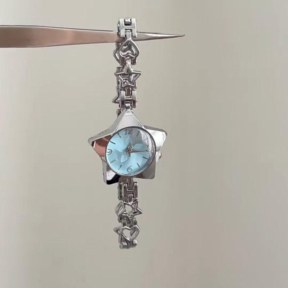 Zinc Zinc Zinc Alloy Star Watch Y2k Charm Chain Watches Luxury Star Shape Bracelet  Decoration