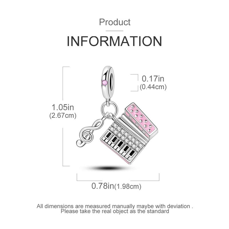 Pink Accordion Note Beads Copper Original Beads Fit Originalcharms Bracelet Beads Jewelry Gifts For Women
