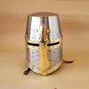 Medieval Crusader Knights Templar Helmet Steel Brass Historical Collectible Costume Armor