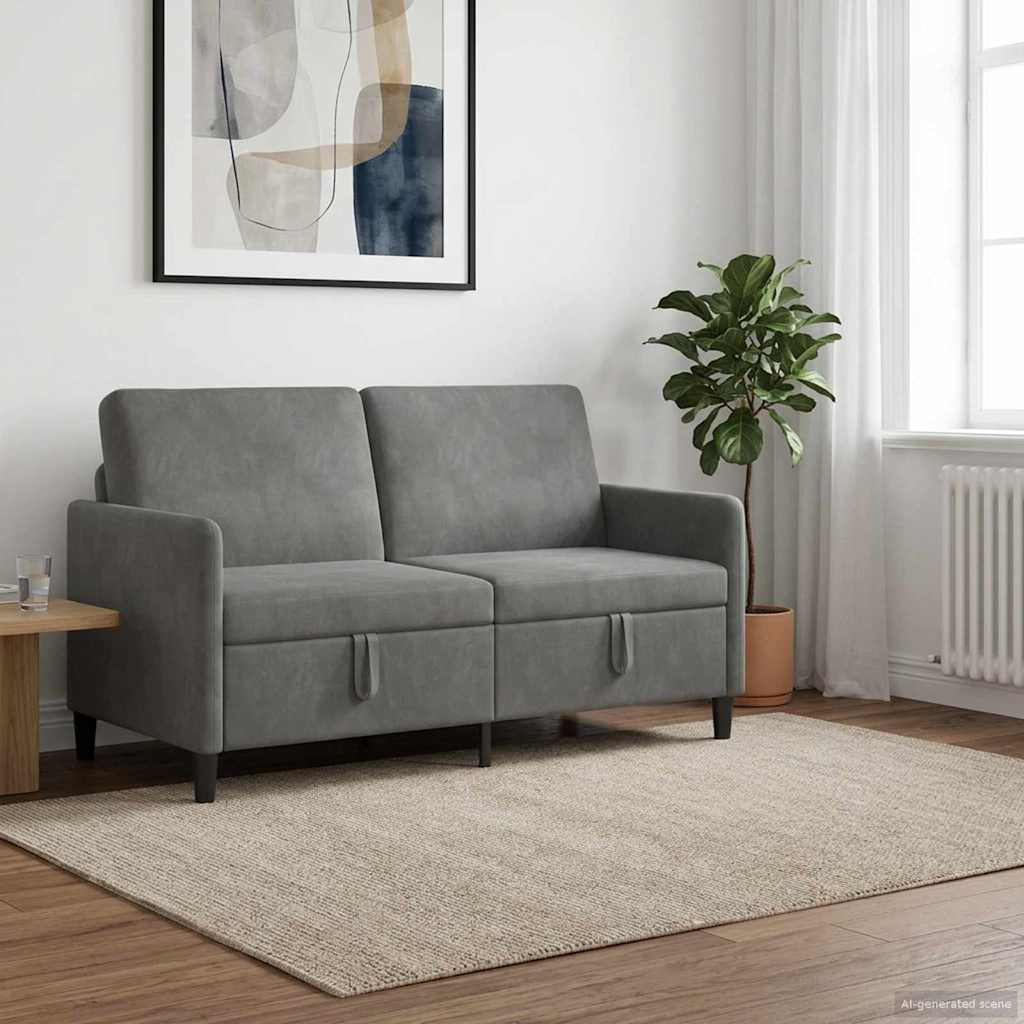 Storage Sofa in Dark Grey 152 x 78 x 87 cm Polyester