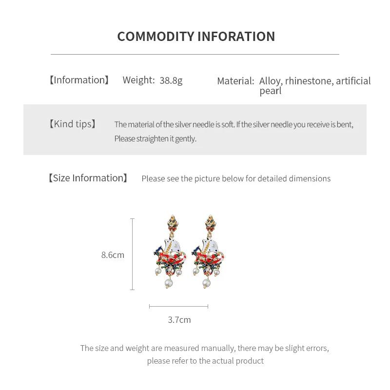 Colorful Dripping Sailboat Tassel Earrings for Women  Premium High Qquality Drop Earring Exaggerate Charms Zircon Gift