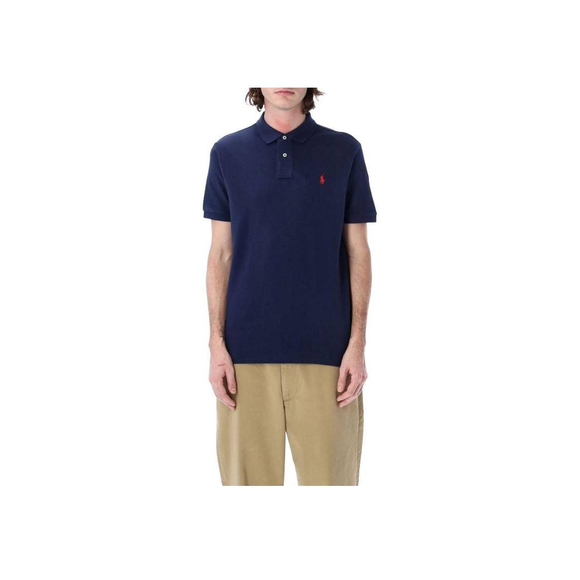 

Мужская футболка поло Polo Ralph Lauren из рубчатого трикотажа с коротким рукавом, синяя 25P710782592-008 S