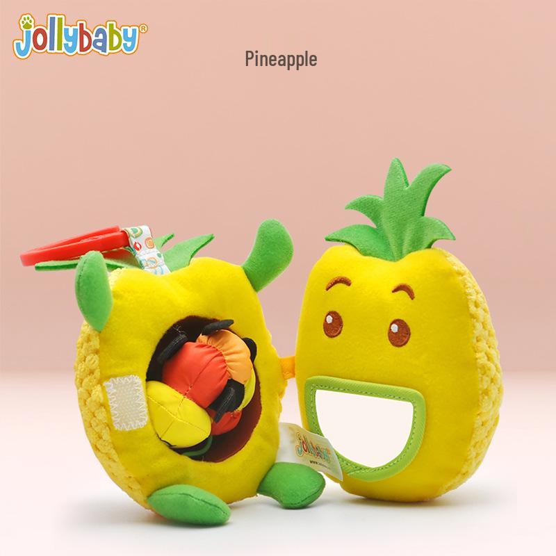 Развивающая подвеска-гусеница JollyBaby для коляски с фруктами – Раннее обучение и успокаивающая мобильная игрушка для кроватки