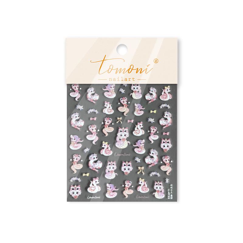 

Tomoni Nail Stickers: Thin & Tough Japanese Children s Designs - Snake, Princess, Butterfly Art
