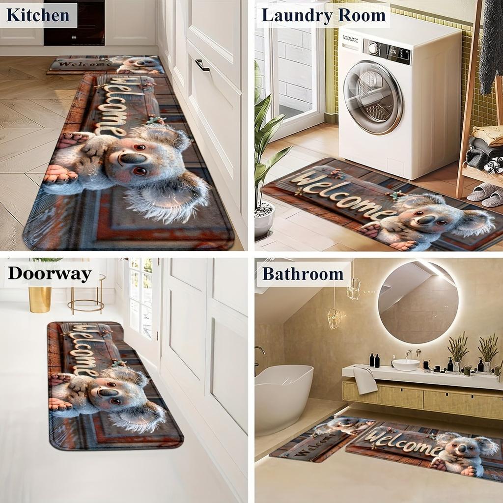 1PC Rose Arts Pattern Living Room Rugs Kitchen Rugs Non-Slip Home Door Mats Pop Arts Bath Mat Carpet for Home Sink Laundry Decor