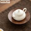 110ml Boutique Sheep Fat Jade White Porcelain Teapot Elegant Officer Hat Pot Tea Brewing Kettle with Strainer Cha Supplies Gift