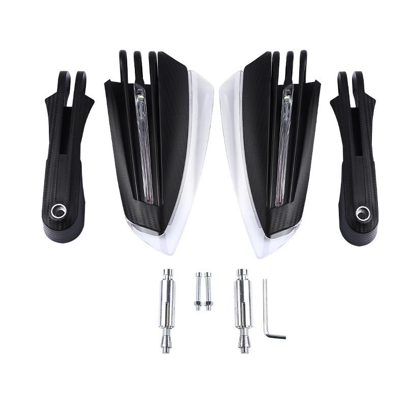 Carbon Fiber Motorcycle Handlebar Handguards with LED Turn Signal Lights for 7/8" 22mm Steel Handlebar Scooter ATV Dirt Bike