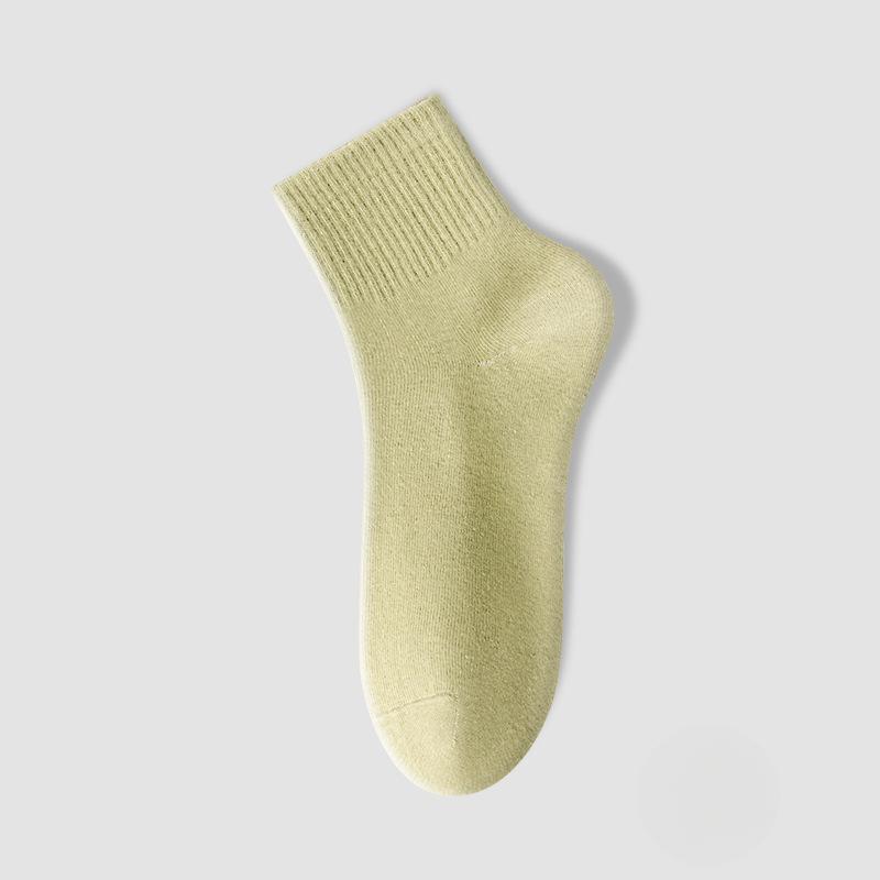 Pure Cotton Women's Mid-calf Boneless Socks, Anti-odor and Sweat-absorbing Women's Short Socks for Summer