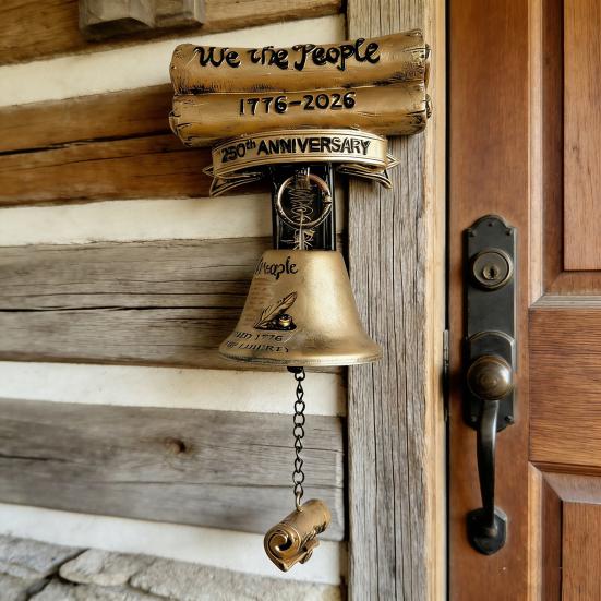 Wall Mounted Cast Iron Bell for Outdoor Vintage Wall Dinner Bell Rustic Hanging Doorbell for Outside Front Door Garden Home Decor