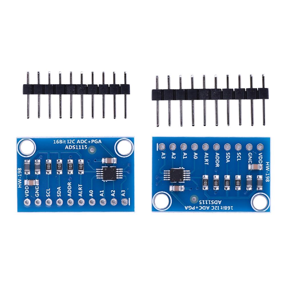 

ADS1115 АЦП Ультракомпактний 4-канальний модуль з програмованим підсилювачем посилення 16-бітний I2C Висока точність для Arduino Raspberry Pi