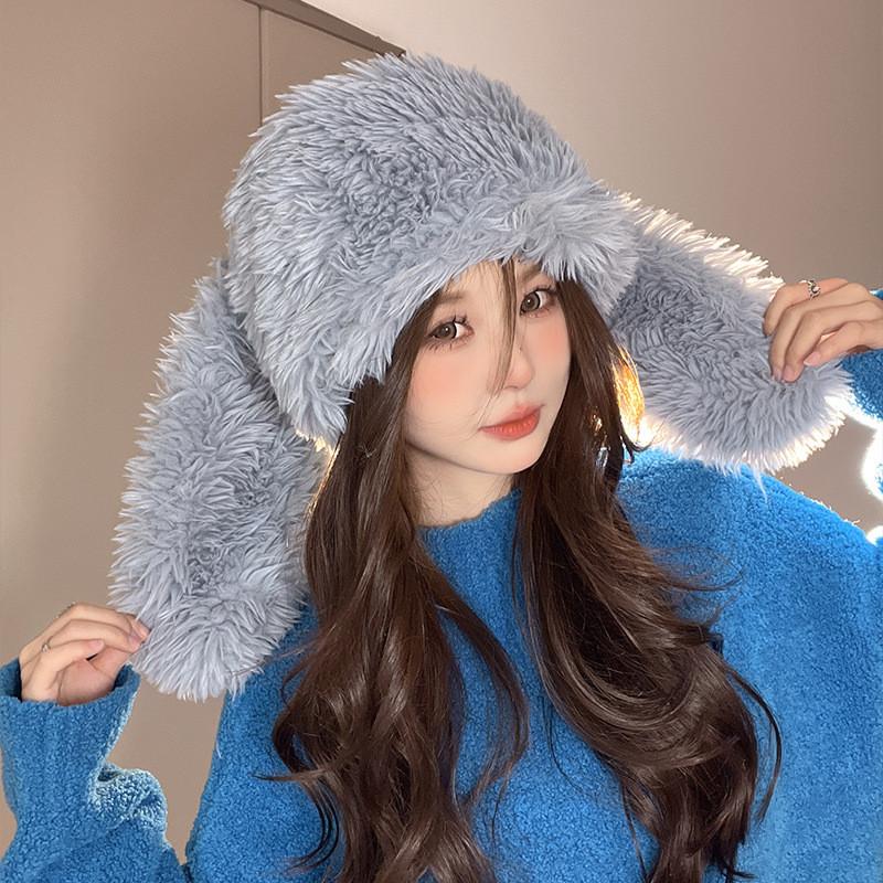 Soft Fluffy Eared Fisherman Cap With Insulation And Wind Resistance For Autumn Winter