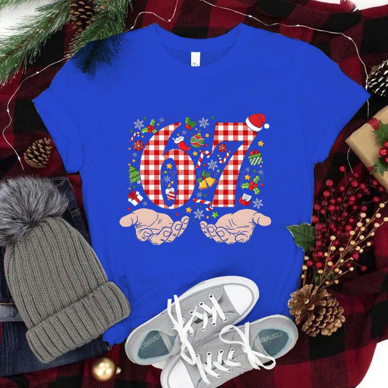 Merry Christmas 6 7 Meme Shirt for Unisex Women Trendy Funny Hands Vintage T Shirts Unisex Funny Style Internet Humor Tee Shirt